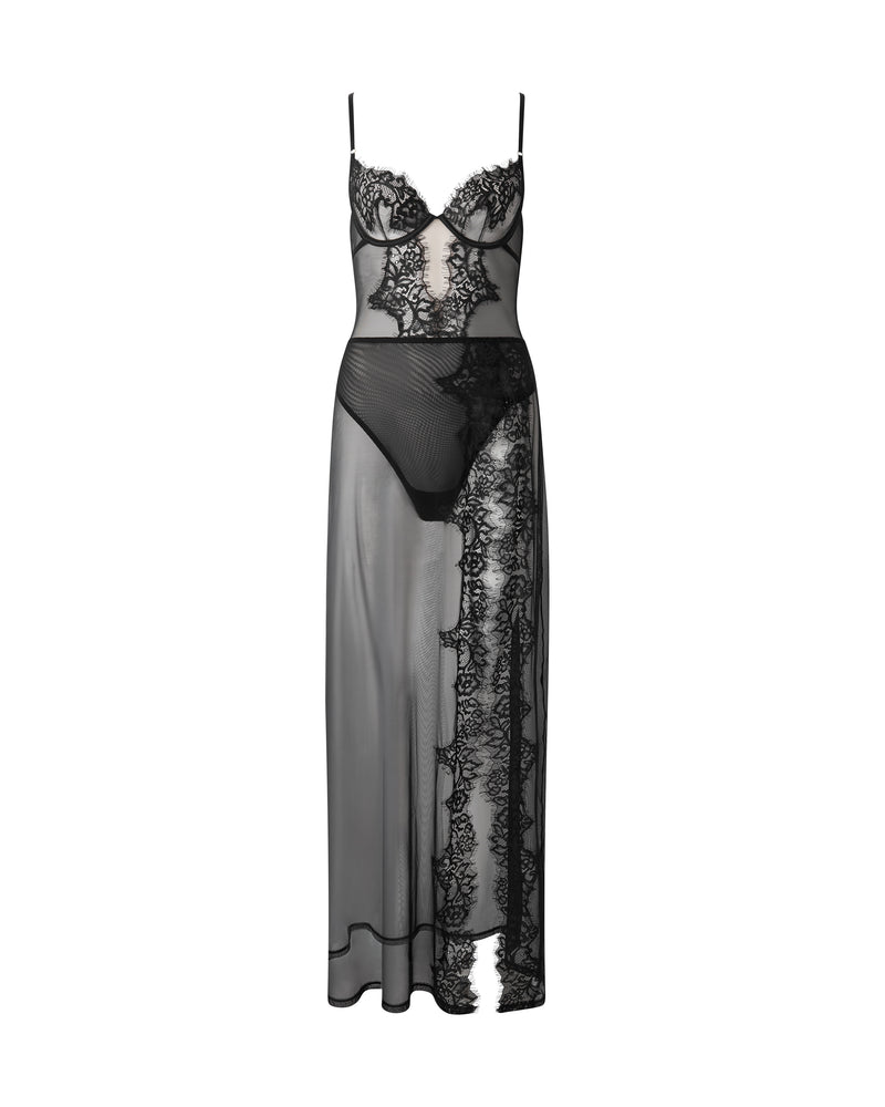 Margo Long Chemise Black
